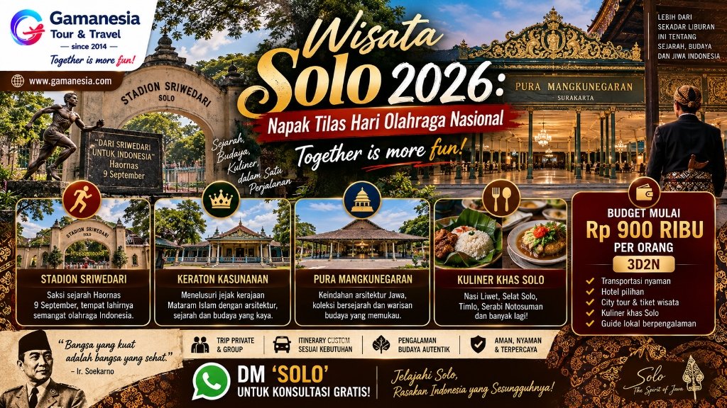 Wisata Solo 2026: Napak Tilas Kota Lahirnya Hari Olahraga Nasional | Gamanesia