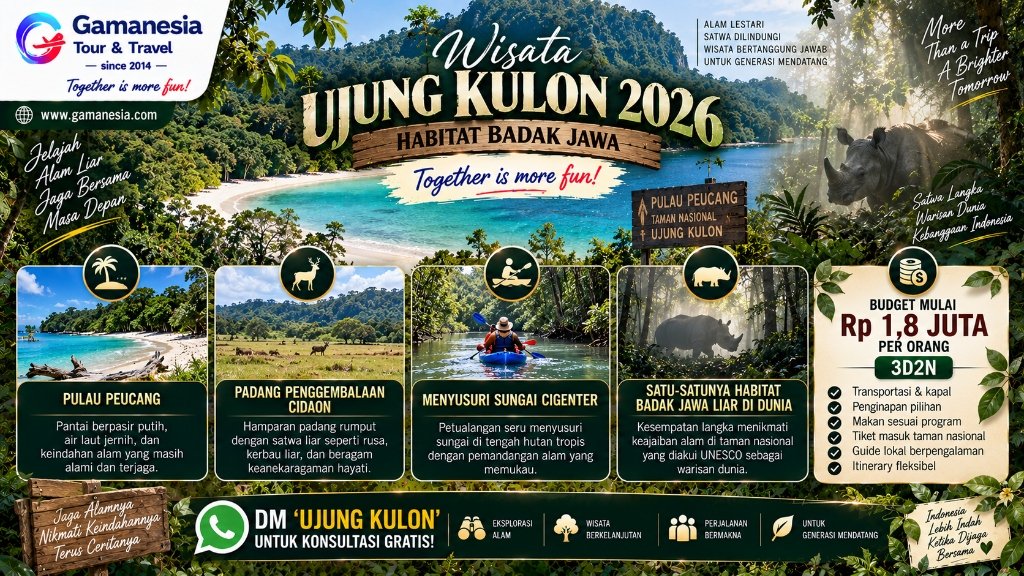 Wisata Ujung Kulon 2026: Satu-Satunya Tempat di Bumi yang Masih Punya Badak Jawa Liar | Gamanesia